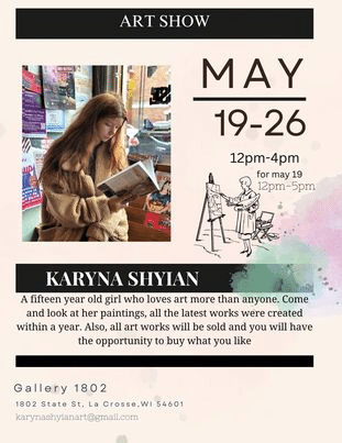 Art Show Karyna Shyian flyer