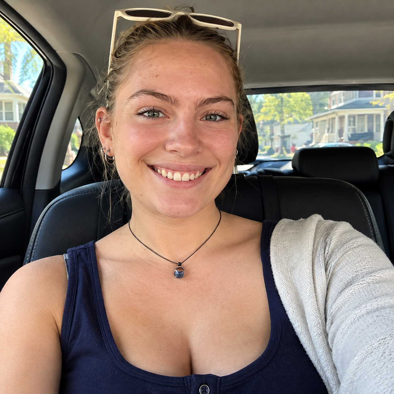Sunny Car Selfie with Sunglasses